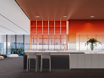 Modern Tea Room Shared Office Leisure Area Water Bar Open Office Area 3d model