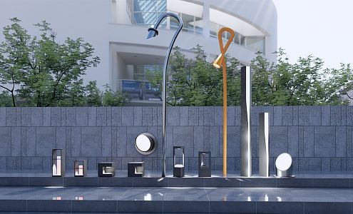 Modern landscape lamp landscape lighting combination 3d model