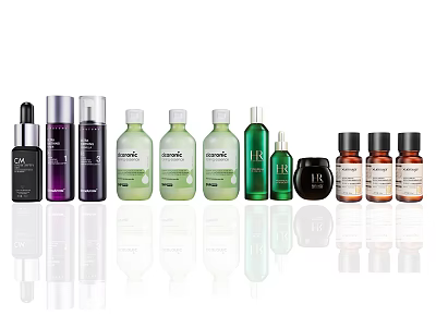 Premium Perfume Cosmetic Collection With Assorted Colored Bottles And Refined Design 3d model