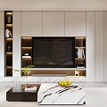 modern TV background cabinet TV wall 3d model