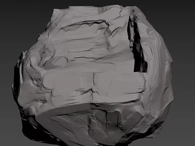 Abstract Rock Sculpture Carving With Textured Surface And Irregular Folded Form 3d model