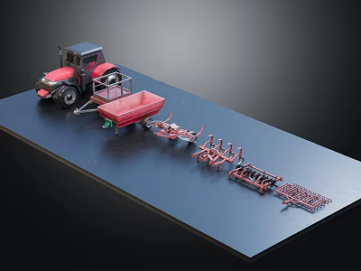 modern tractor farm equipment tractor rack trailer 3d model modern tractor farm equipment tractor rack trailer 3d model