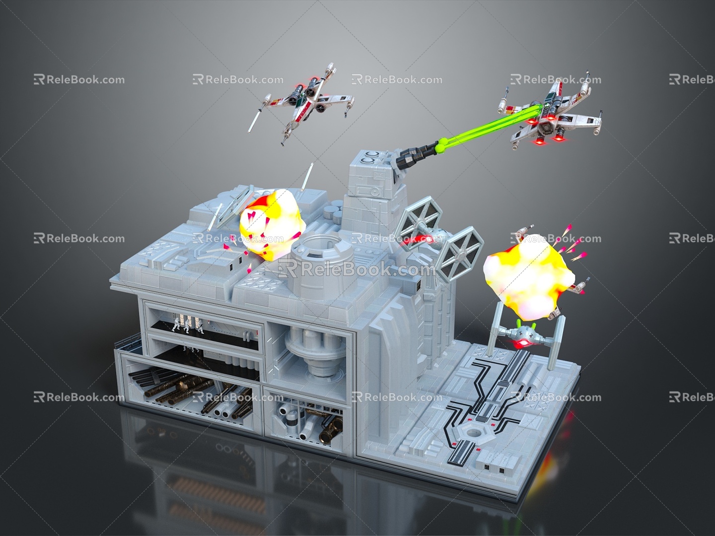 Star Wars Sci-Fi Fighter Tower Modern Tower Defense 3d model