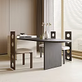 Modern Dining Table Chair Combination Dining Table Chair 3d model