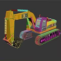 Yellow Heavy Duty Tracked Excavator With Mechanical Arm And Operator Cab