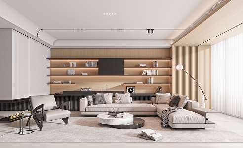 Modern Minotti living room 3d model