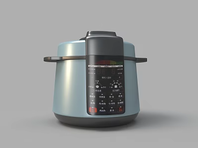 Electric Pressure Cooker Kitchen Appliance With Digital Control Panel And Stainless Steel Body 3d model