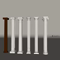 Roman Columns In Various Styles With Dark Brown White Silver And Minetti Design