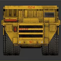 Large Yellow Mining Truck With Heavy Duty Dump Body Large Tires And Cab