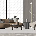 Modern sofa coffee table combination 3d model