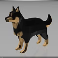 Low Poly Black And Brown Dog 3D Model With Geometric Design And Smooth Surface 3d model
