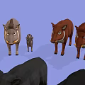 Group of Various Colored Pigs Including Striped Neon Glowing and Different Sizes