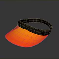 Orange Red Sun Visor With Black Strap Practical Daily Life Product 3d model