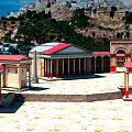 Classical European Architecture With Red Roofs Columns And Stone Courtyard On Hillside