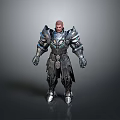Man In Intricate Full Body Metal Armor Standing With Neutral Posture