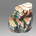 Unique Colorful Polished Stone Featuring Multicolored Stripes And Natural Layered Texture