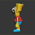 Bart Simpson Cartoon Character Holding Soccer Ball In Red Shirt Blue Shorts And Yellow Crown