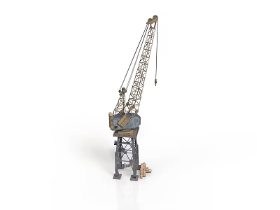 Industrial Tower Crane Equipment with Heavy Duty Metal Boom and Stable Base Structure 3d model