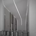 Modern Reception Desk Lobby Design With White Columns And Marble Floor Elements 3d model