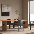 Modern Dining Table and Chair Combination 3d model