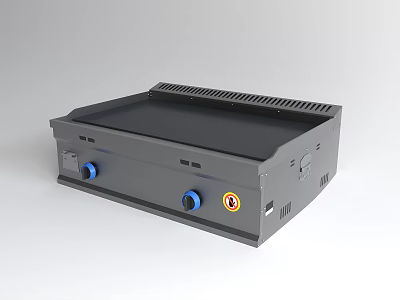 Commercial Kitchen Gray Electric Griddle With Control Knobs And Heating Plate 3d model
