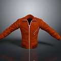 Stylish Modern Orange Jacket With Zipper Closure And Side Pockets Design 3d model