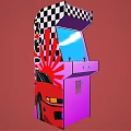 Modern game arcade game machine 3d model