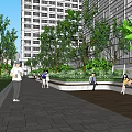 Modern Commercial Complex with High-Rise Towers Connected Structures Low-Rise Buildings and Green Spaces