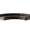 Curved Modular Sectional Sofa With Comfortable Seating For Modern Living Room Decor