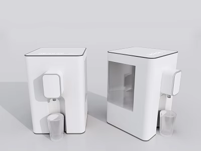 White Water Dispensers With Transparent Window And Cup For Daily Use 3d model