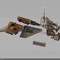 Industrial Mechanical Equipment With Rusty Metal Structures Pipes And Metallic Components