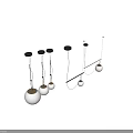 Modern White Spherical Pendant Lights With Black And Gold Metal Frames For Interior Decor