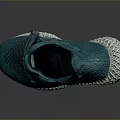 Teal Colored Sports Sneakers With Knit Upper White Sole And Three Stripes Design