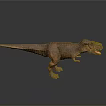 Realistic Tyrannosaurus Rex Dinosaur Figure Standing Pose With Brown Skin Sharp Teeth And Gray Background