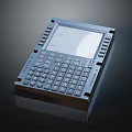 Industrial Computer Terminal With Square Screen Functional Keyboard Multiple Buttons And Gray Casing Design 3d model