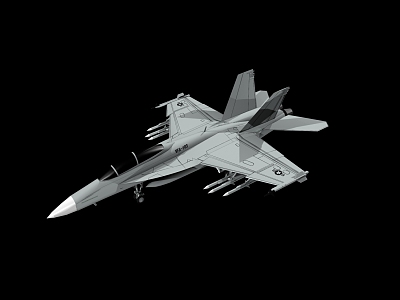 modern fighter carrier aircraft 3d model