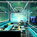 Modern KTV Interior Design With Comfortable Sofa Large Screen And Neon Lighting 3d model