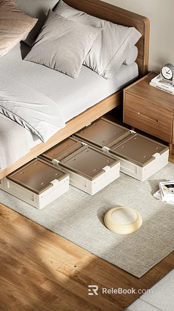 Decorative Ornament Set With Under Bed Storage Drawers And Organizer Boxes 3d model