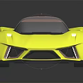 Yellow Sports Car Featuring Sleek Aerodynamic Design Black Roof Wheels on Dark Background with Reflection