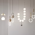 Modern Pendant Lights With Circular Ring Spherical Designs And Metallic Hanging Fixtures For Interior