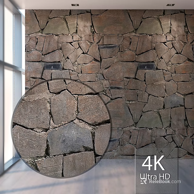 Stone Wall Components With Textured Pattern And 4K Detailed Surface 3d model