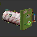 Safire Industrial Equipment Green And Silver Cylindrical Tank With Pipes And Valves