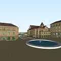 Circular Building Interior Featuring Arched Doorways Stone Tile Floor Arranged Wooden Barrels And Circular Balcony