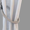 White Linen Curtains Hanging With Rope Ties In Simple Modern Style