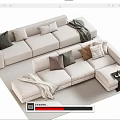 Double sofa Multi-person sofa Corner sofa 3d model