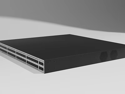 Industrial Equipment Black Server With Multiple Ports And Ventilation Holes 3d model
