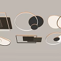 Stylish Modern Ceiling Lights with Geometric Shapes and Illuminated Design 3d model