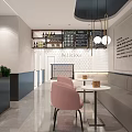 Elegant Modern Milk Tea Shop Interior With Comfortable Seating And Pendant Lights
