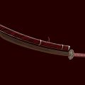 Traditional Japanese Katana With Red Scabbard And Wrapped Handle Steel Blade