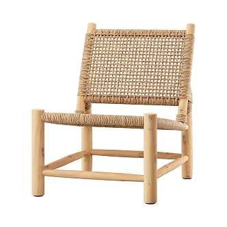Nordic Rattan Single Sofa 3d model